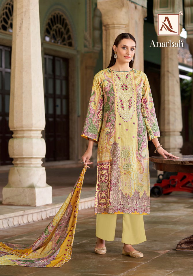 Anarkali By Alok Suit Pakistani Print Embroidery Dress Material Wholesale Online